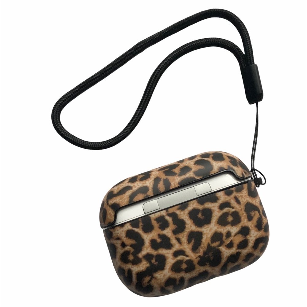 Leopard Print AirPod PRO Case Brown Black Spots Plastic NEW - Picture 3 of 9